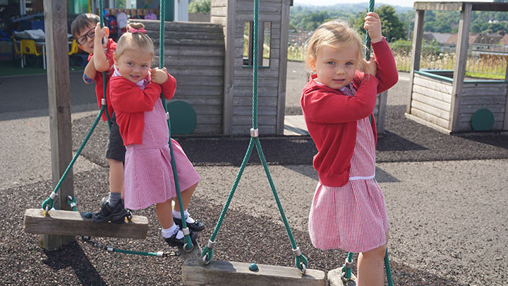 Photo of children at Ysgol Gymraeg Cwmbrân