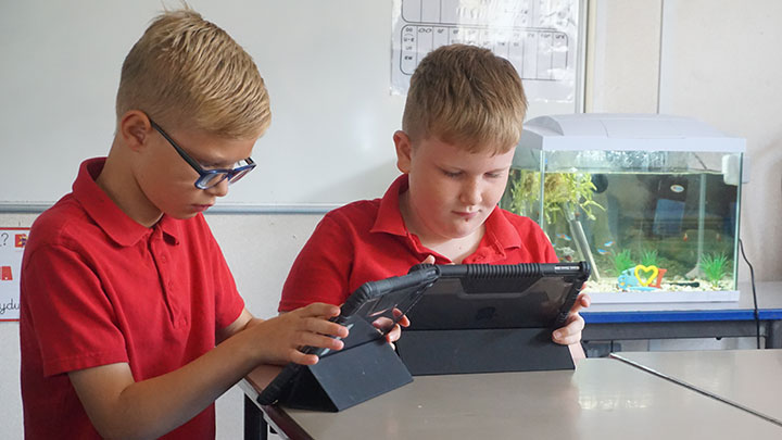 Photo of children at Ysgol Gymraeg Cwmbrân